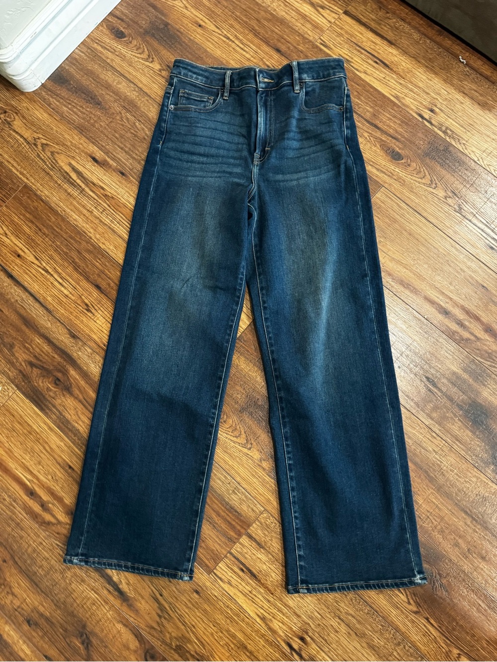 Carly Jean Los Angeles High-Rise Wide-Leg Dark Blue Jeans